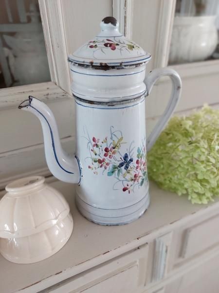 アンティークホーロー手描きコーヒーポット - アンティークモール