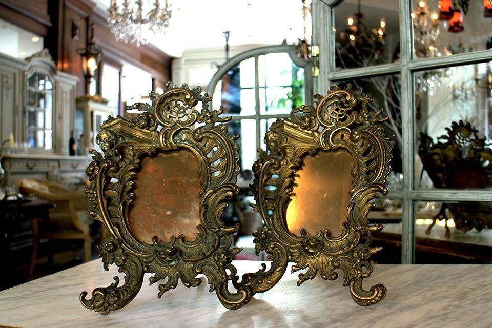 フランスアンティーク繊細なブロンズフォトフレーム