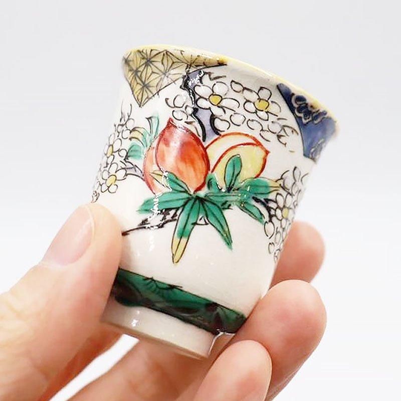 九谷焼 手描き 猪口 ぐい呑み 大正時代 アンティーク