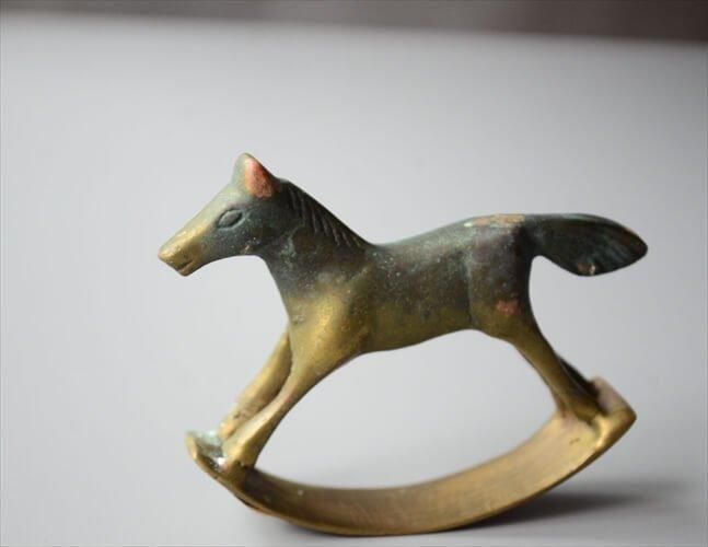 ヴィンテージ ドイツ製 真鍮 木馬 オブジェ インテリア 置物