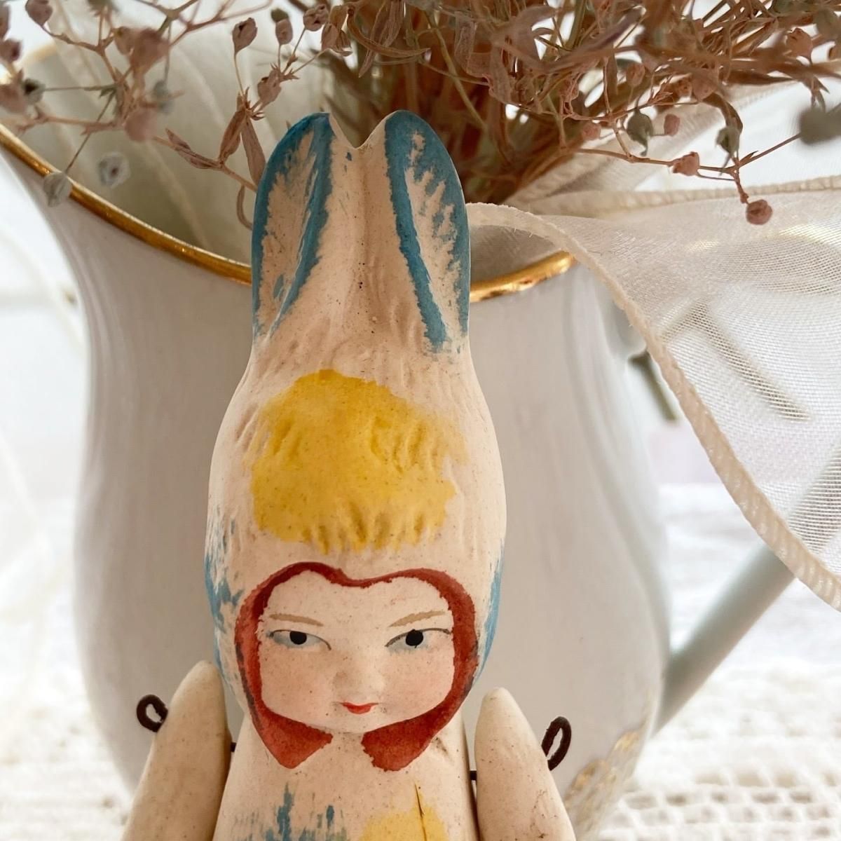 フランス アンティークビスクドール うさぎ着ぐるみ