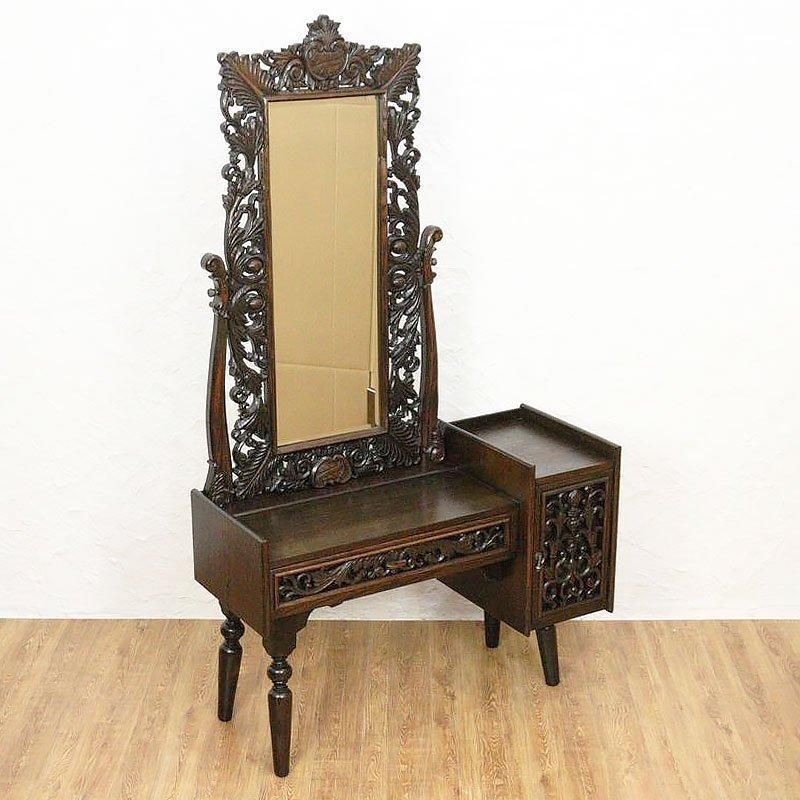 昭和初期 アンティーク 彫刻入りドレッサー