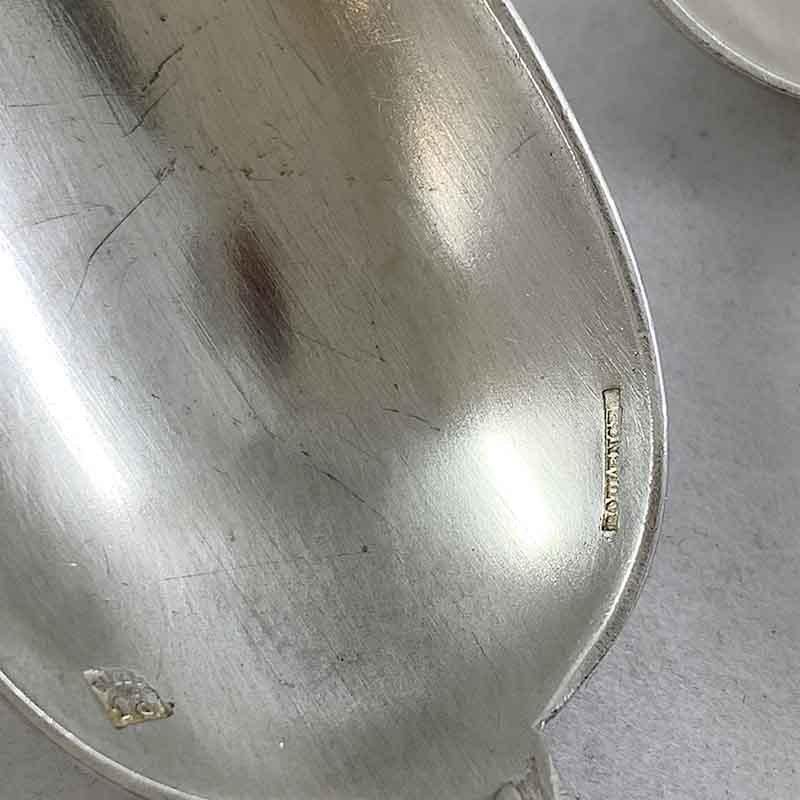 フランス製銀器デザートスプーン 野の花モチーフ