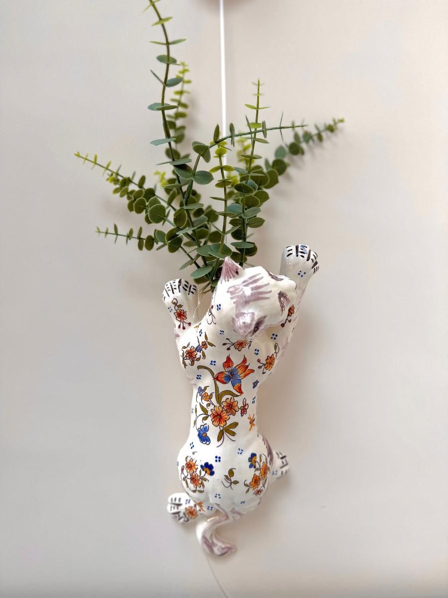 フランス製Fourmaintraux社猫花瓶 1900年頃