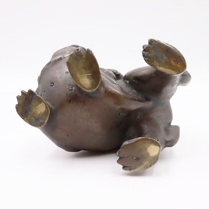 大正時代のアンティーク獅子香炉 重厚な存在感