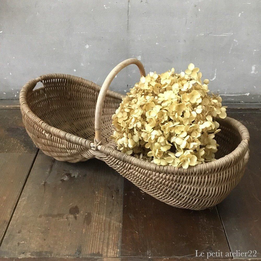 フランス アンティーク ピーナッツ型 バスケット 36.5cm