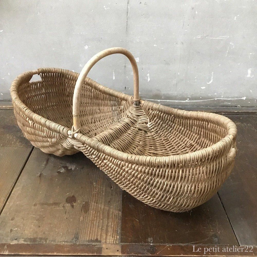 フランス アンティーク ピーナッツ型 バスケット 36.5cm