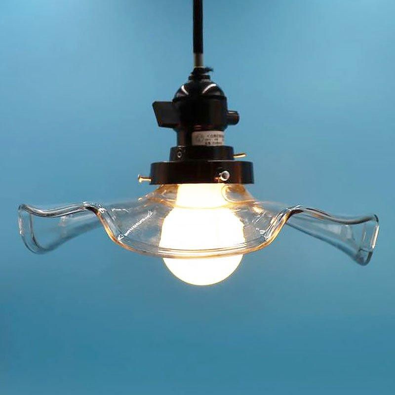 アンティーク 大正ロマン 電笠 ランプシェード クリアガラス