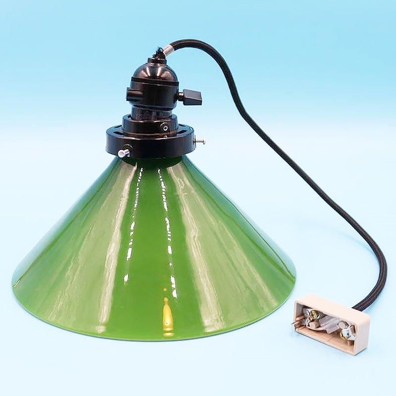ヴィンテージ 昭和レトロ 電笠 ランプシェード ガラス グリーン