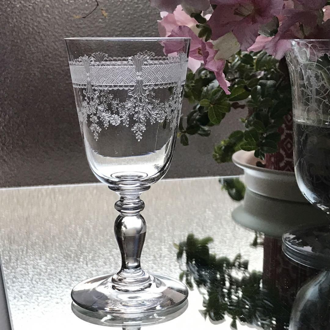 フランス製アンティーク1936年以前 サンルイパパンクリスタルワイン