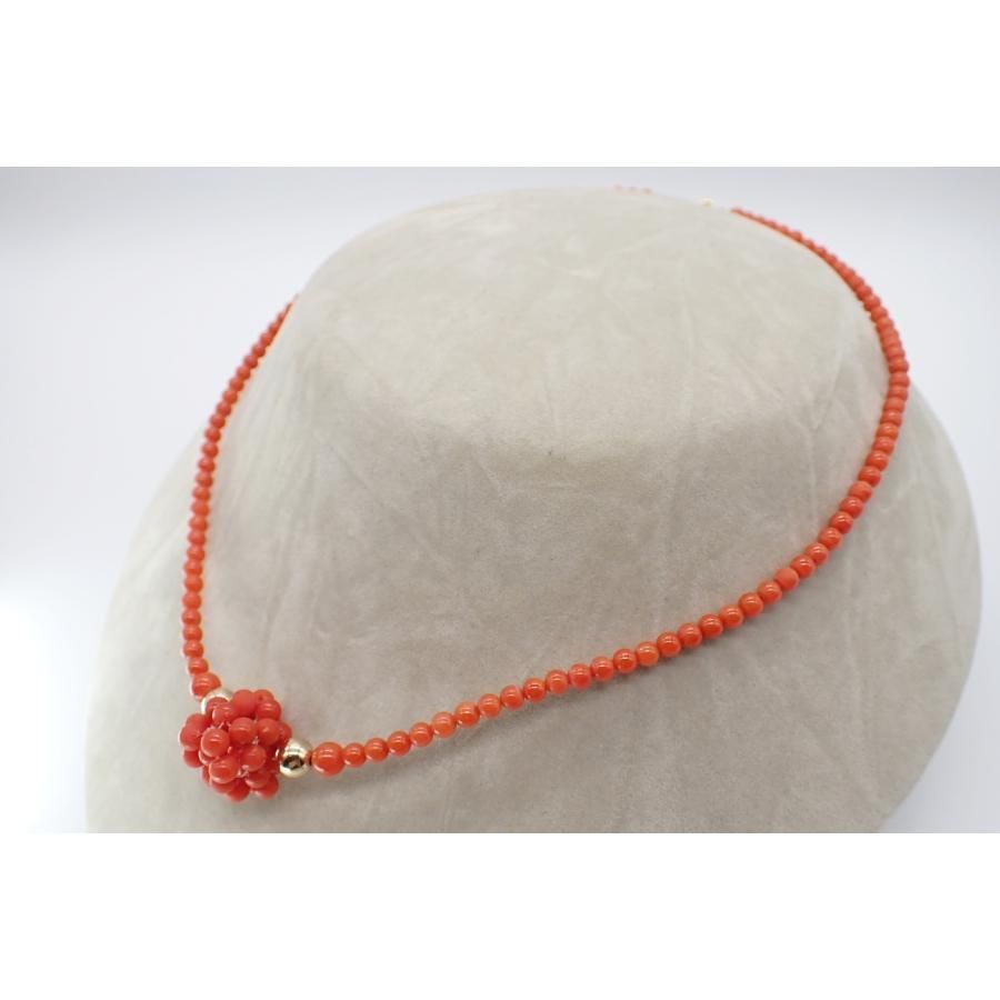 昭和珊瑚薔薇彫刻ネックレス
