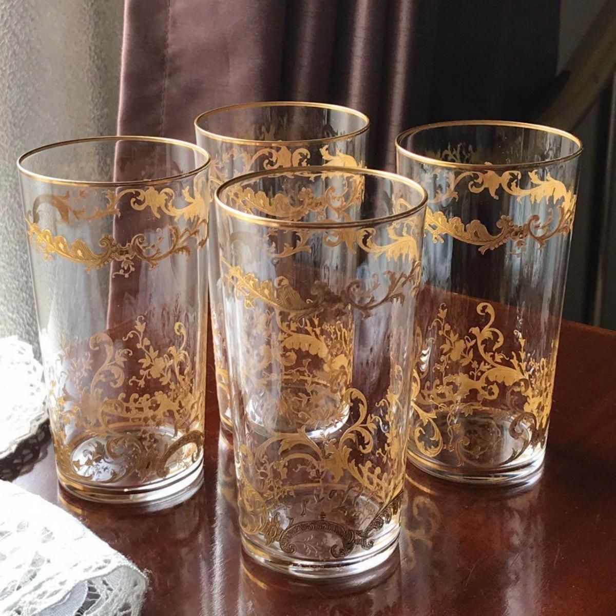 アンティーク1936年前 サンルイミカド金彩タンブラー優雅な薔薇装飾