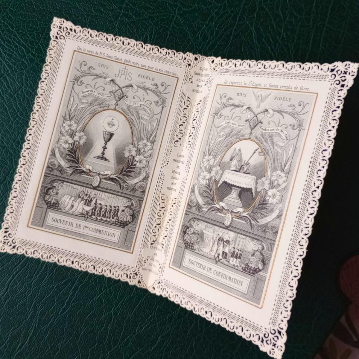 フランス製アンティークレースカード 見開きタイプ