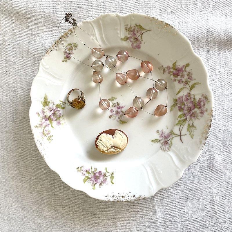 リモージュ プレート 紫ピンクの野草柄