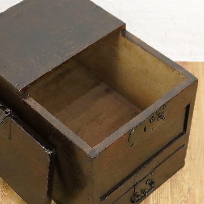 アンティークな日本製銭箱 江戸末期から明治時代