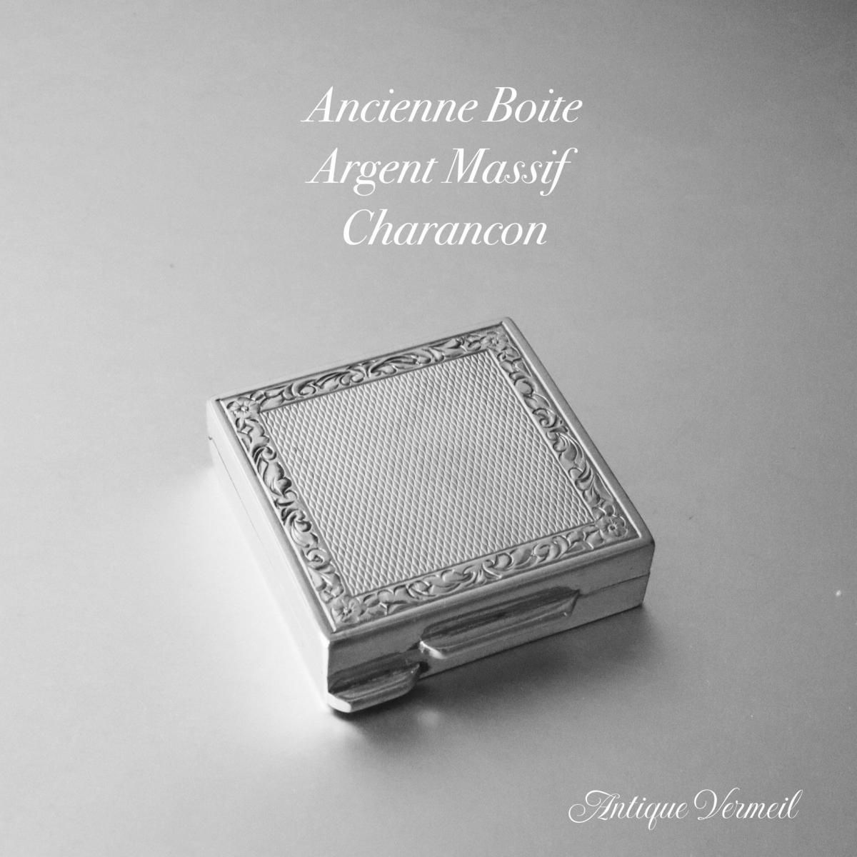 19世紀ドイツ製アンティーク銀製小箱重厚なギヨッシェ彫り