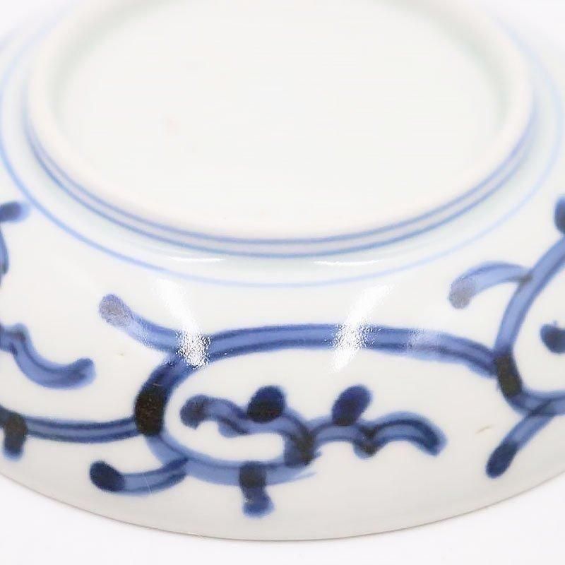 大正時代のやさしい花唐草豆皿 アンティーク美