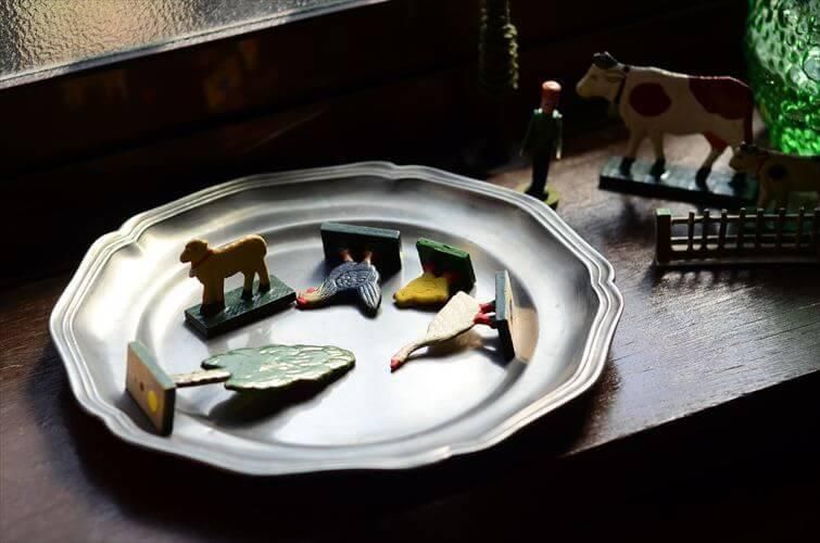 フランス製アンティークピュータープレート 22cm