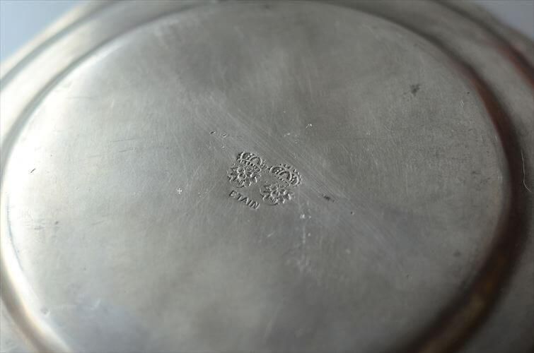 フランス製アンティークピュータープレート 22cm