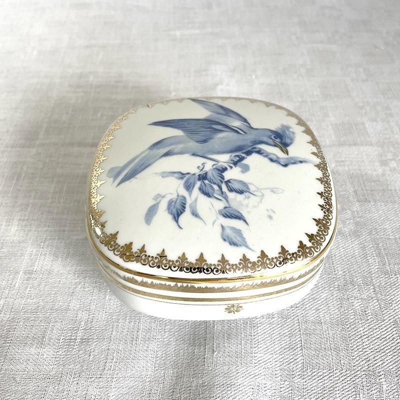 リモージュ 鳥柄 陶器小物入れ