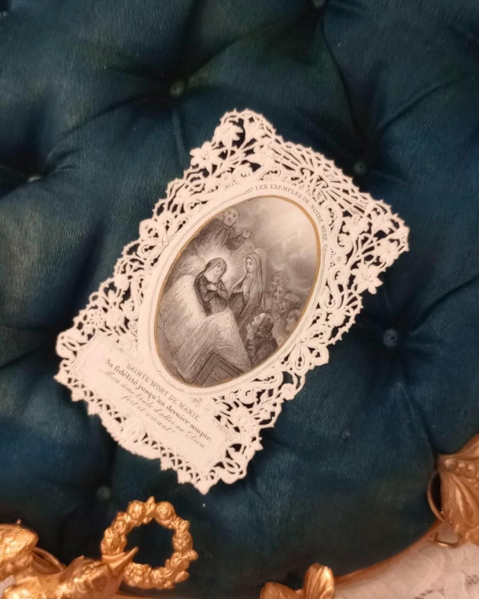 フランス蚤の市発見 繊細美麗アンティークレースカード