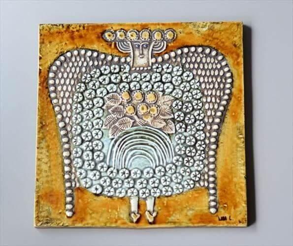 リサラーソン UNIK 希少な DAM 陶板 Lisa Larson Gustavsverg北欧