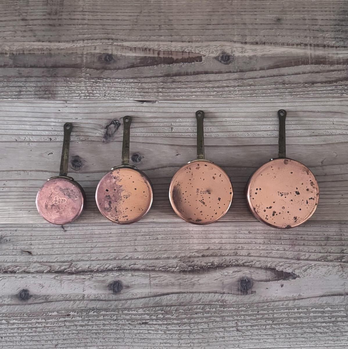 アンティーク コッパーパン 銅鍋 4点セット
