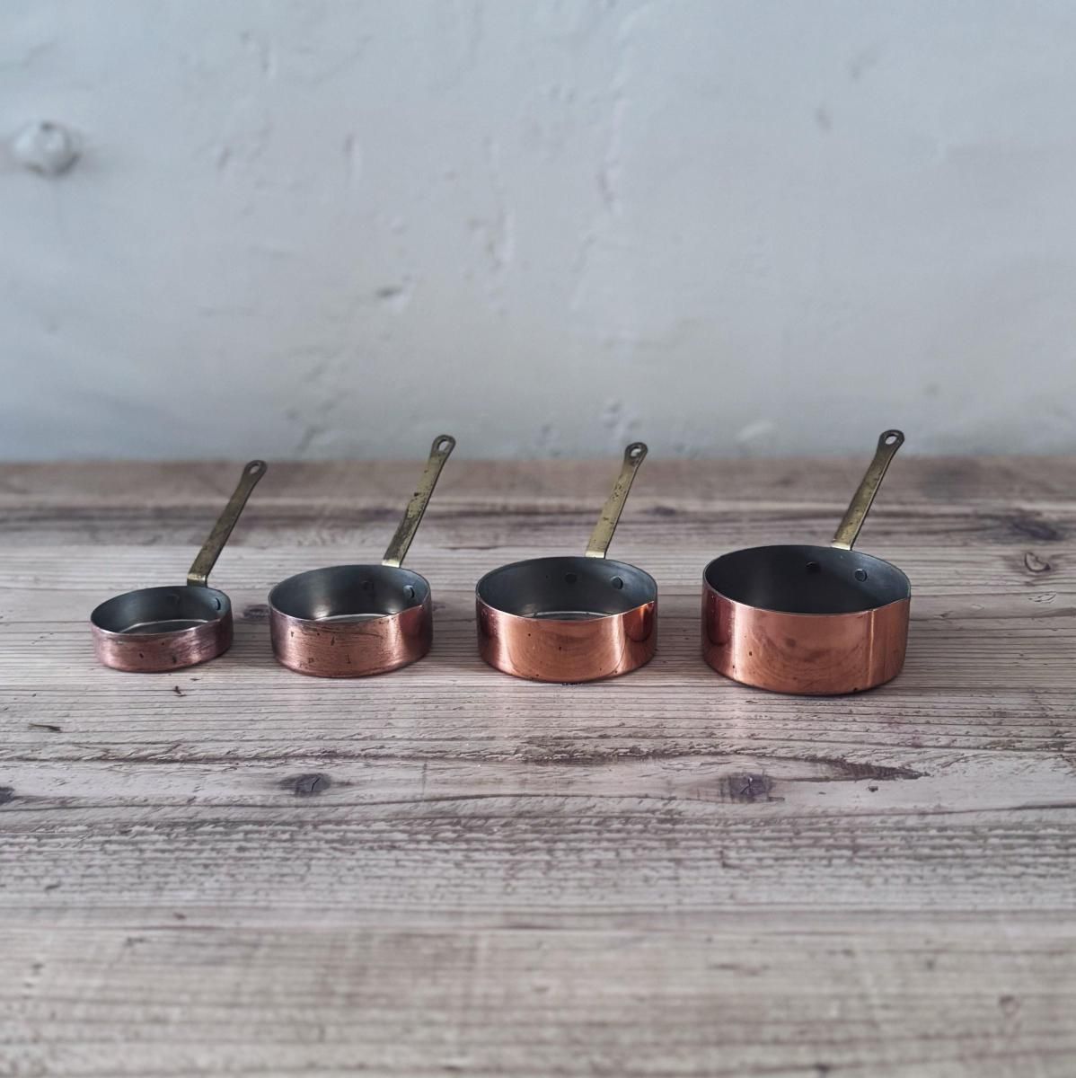 アンティーク コッパーパン 銅鍋 4点セット