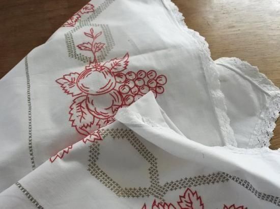 ハンガリー ヴィンテージ 手刺繍テーブルクロス