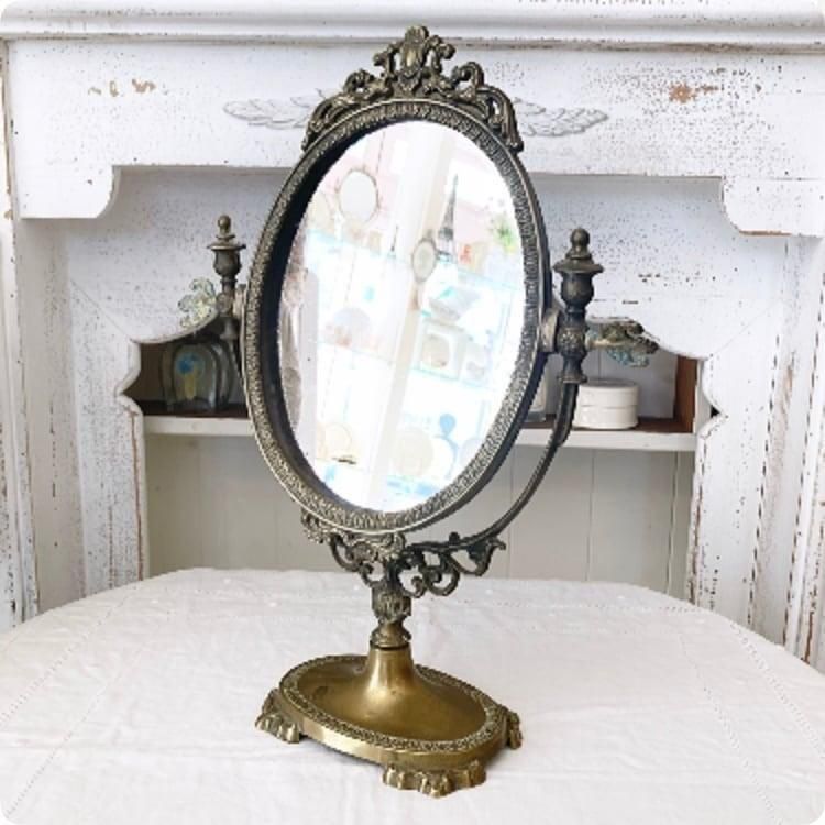 フランス直輸入 アンティークミラー 置き鏡