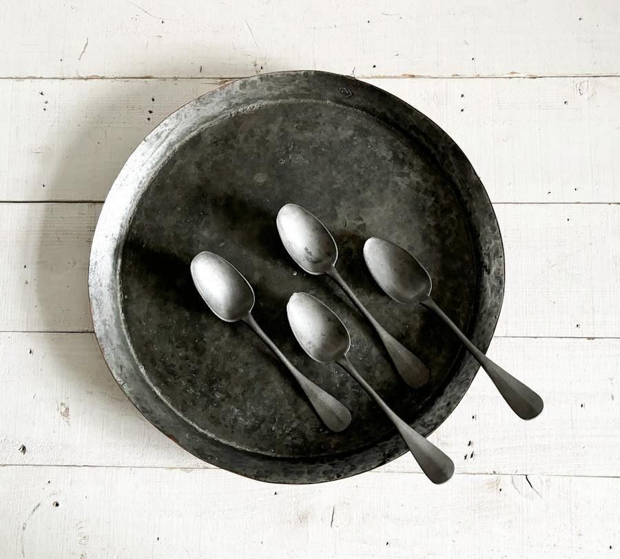 フランス アンティーク ピュータースプーン 4本セット