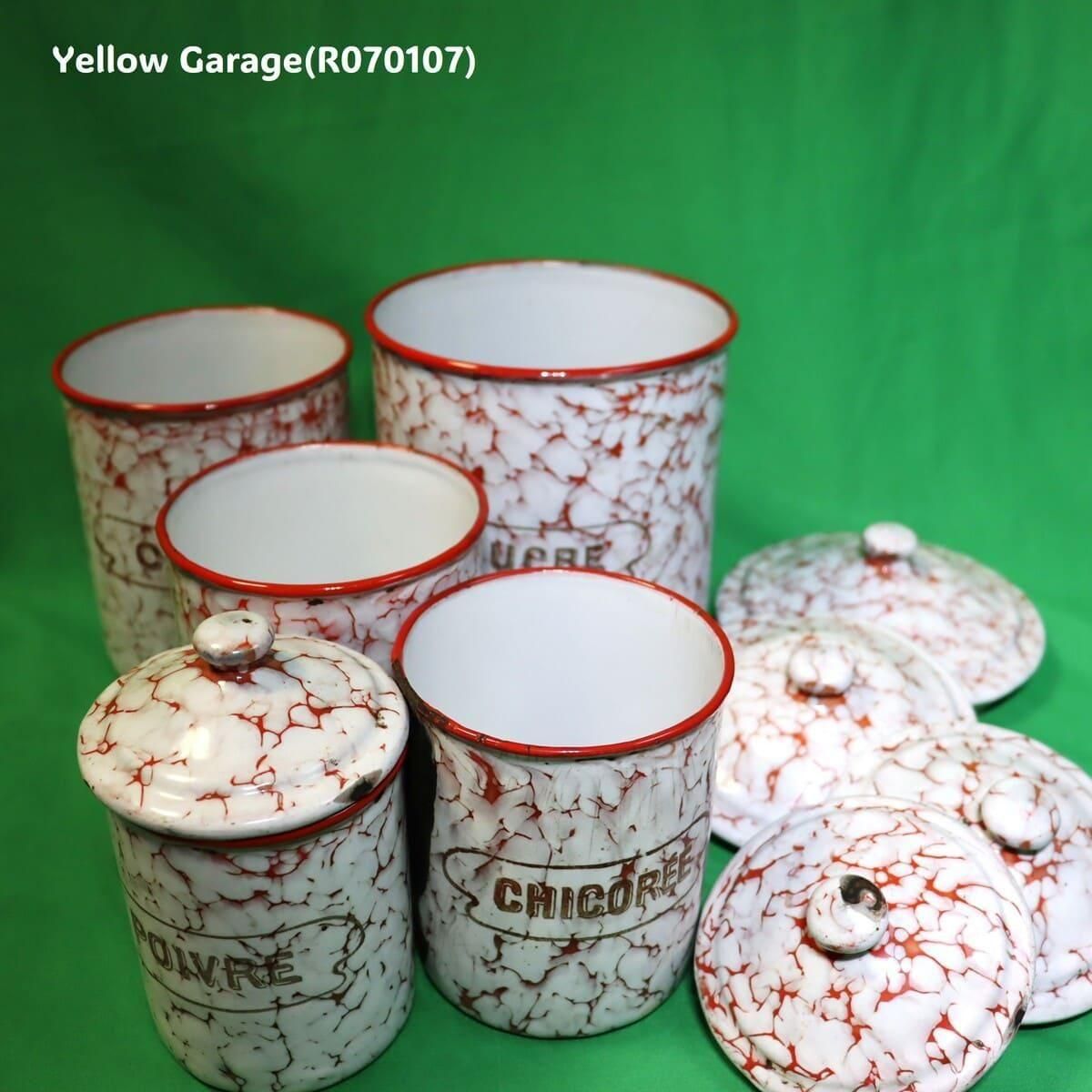 フランス製 ヴィンテージ ホウロウキャニスター5点セット