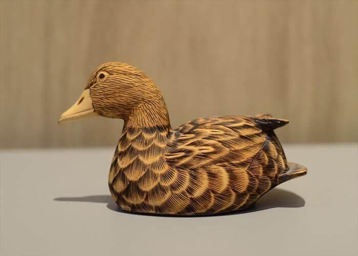 フランス製 木製の鴨オブジェ｜ヴィンテージデコイ インテリア