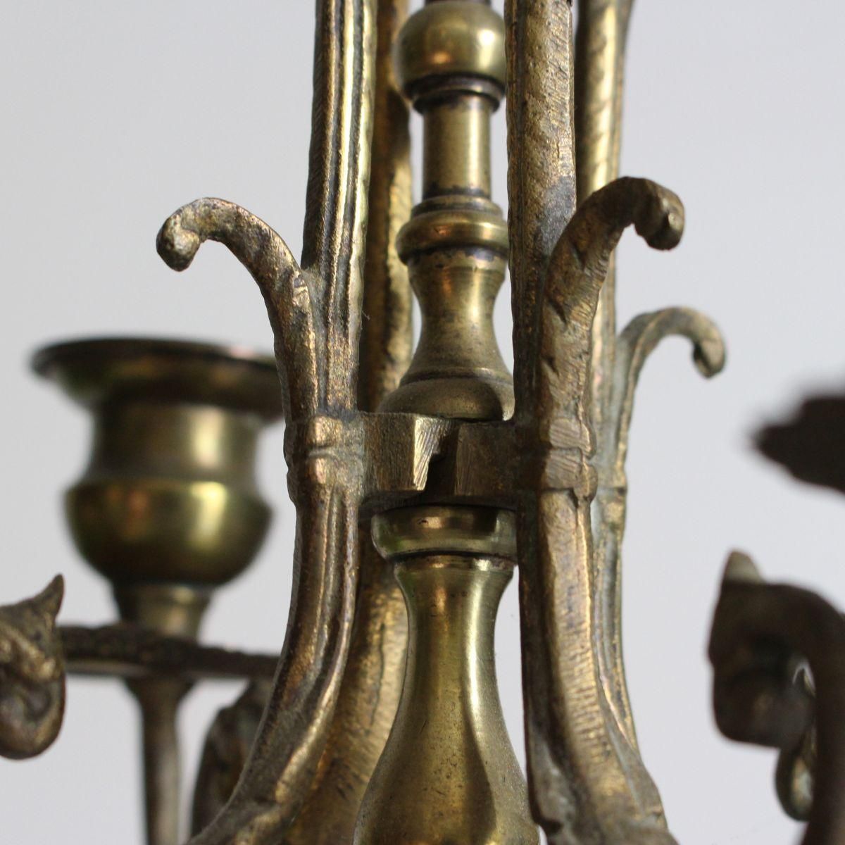 フランスアンティーク 5灯カンドラブラ 燭台 ナポレオン3世様式 真鍮