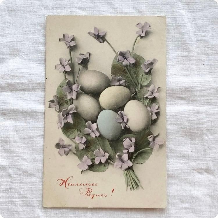 フランスアンティーク ポストカード | イースター（復活祭）スミレの花