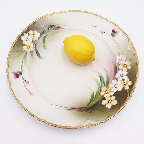 大正時代アンティークノリタケ金彩プレート海棠