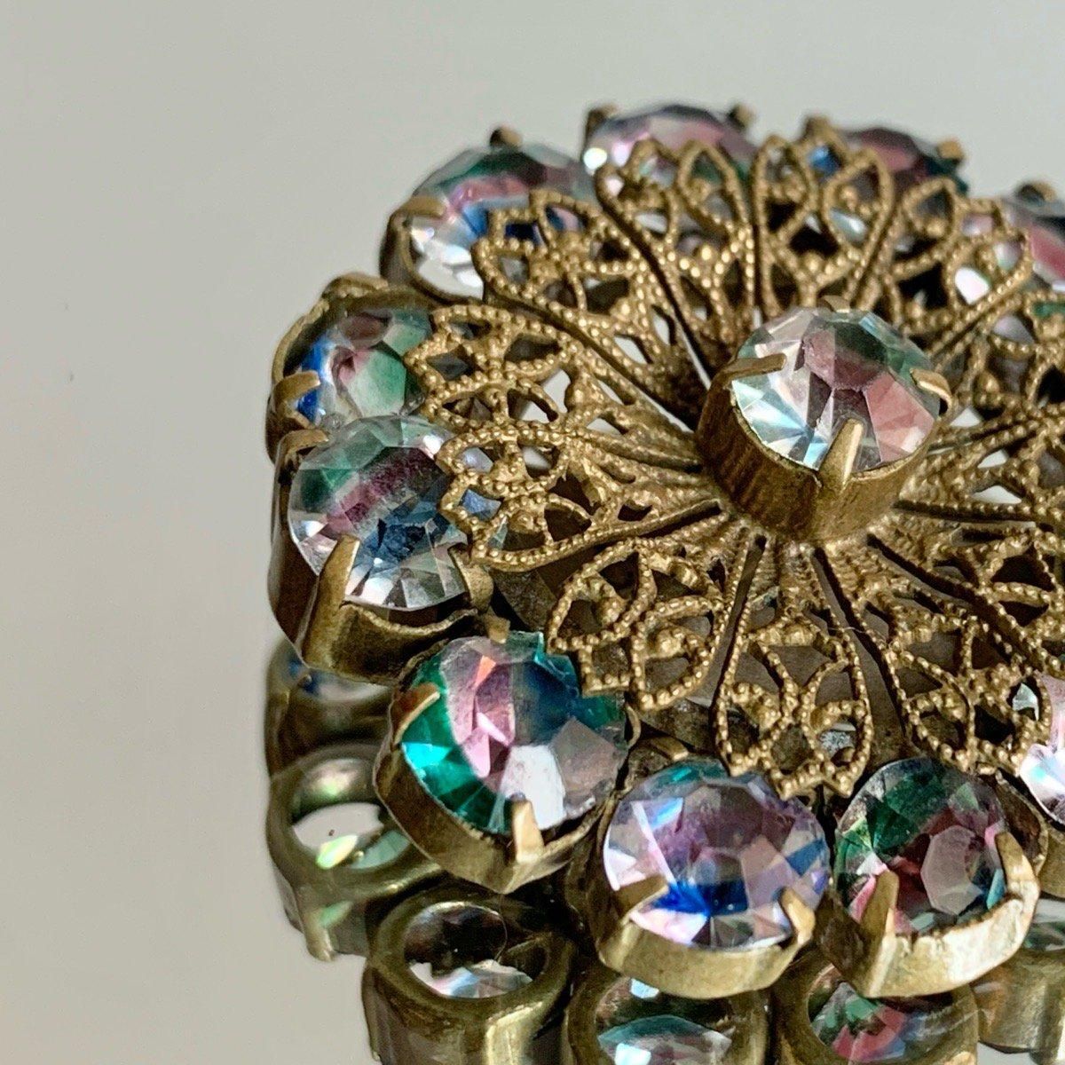 1930-40年代 アイリスガラス 花ブローチ（Iris Glass Brooch）- JeJe