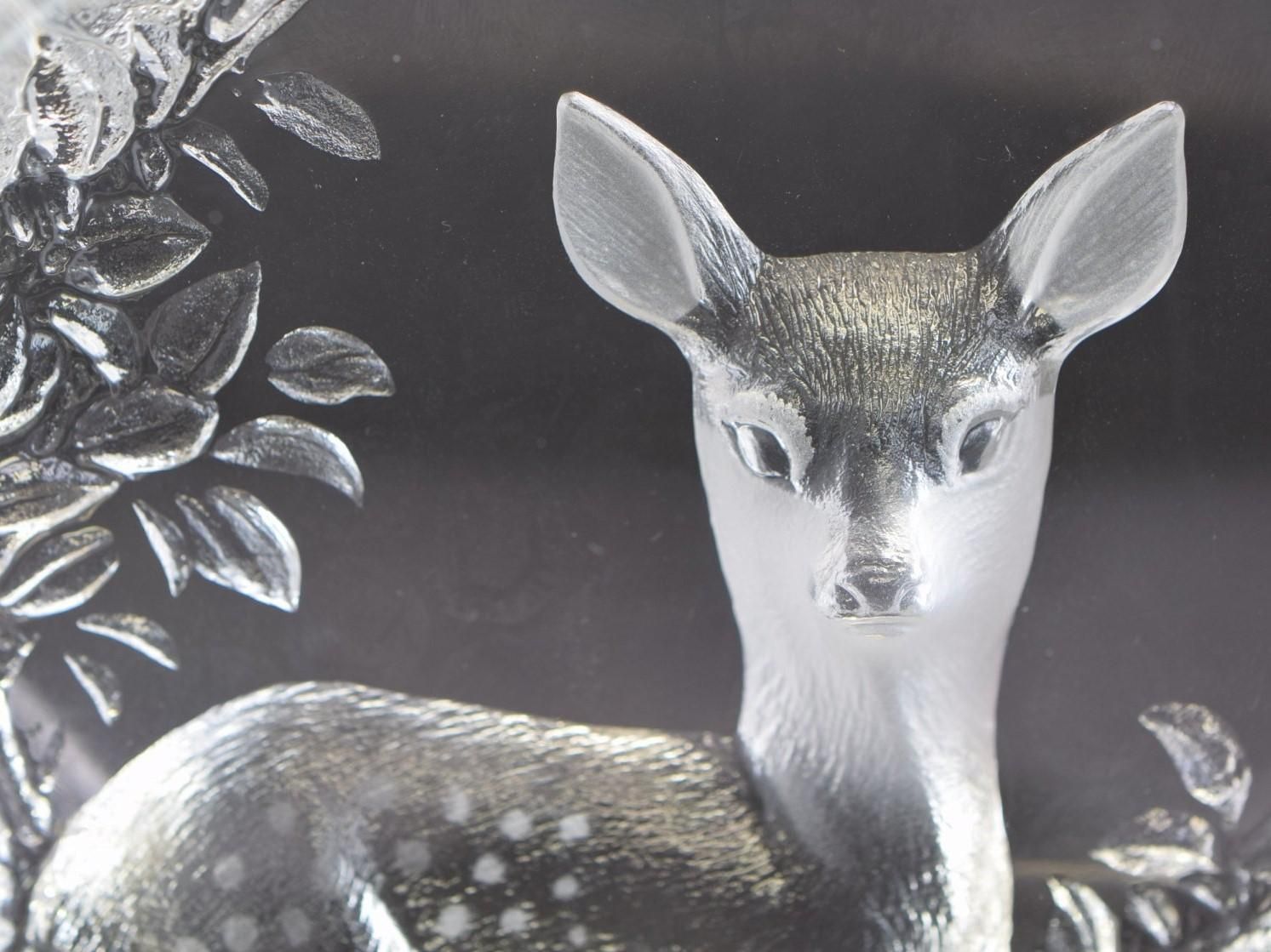 スウェーデン Mats Jonasson 鹿 クリスタル オブジェ マッツ