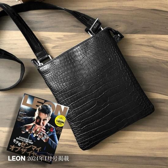 LEON掲載モデル】スモールクロコダイルマットショルダーバッグ凛
