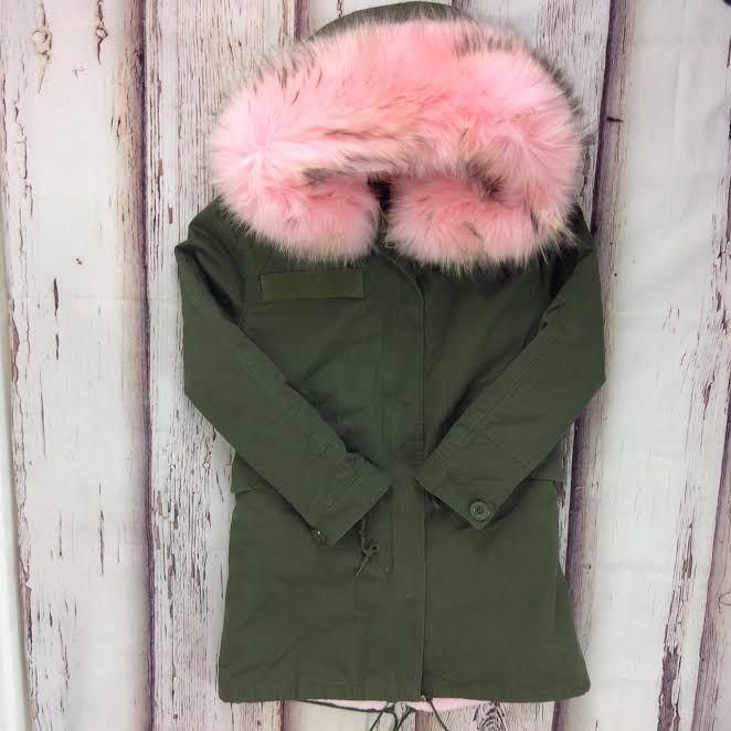 ❁M❁ さま専用pimkie ピンキー ピンクファー付 ミリタリー モッズ