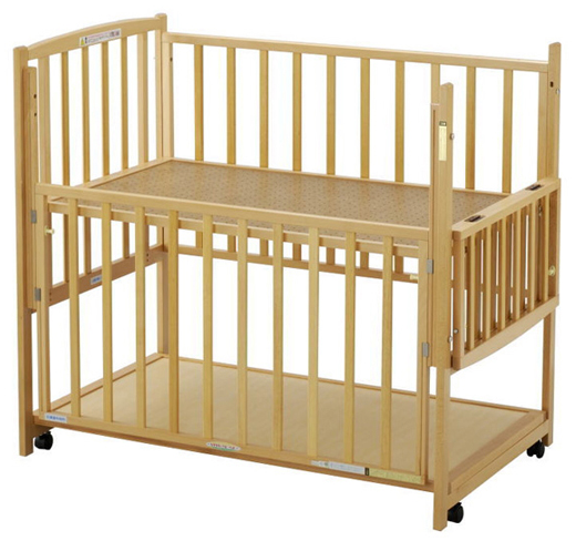 ハイタイプベッド ツーオープンL型 ナチュラル 内寸70×120cm - ベビー