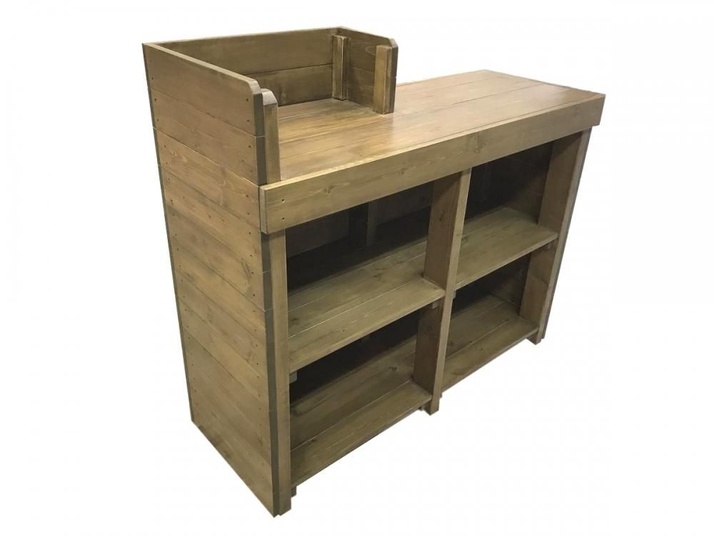 ハンドメイドレジカウンター・受付カウンター_バッグ置付_幅120cm×奥行