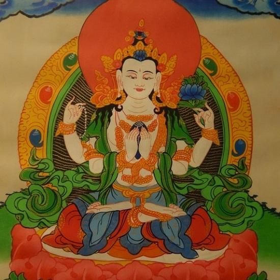 仏画 タンカ 四臂観音 仏像｜大阪の仏画販売｜多羅堂