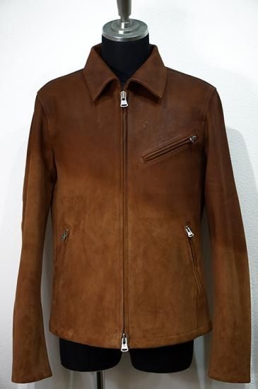 BACKLASH（バックラッシュ） インディアンゴートナパラン加工襟付き