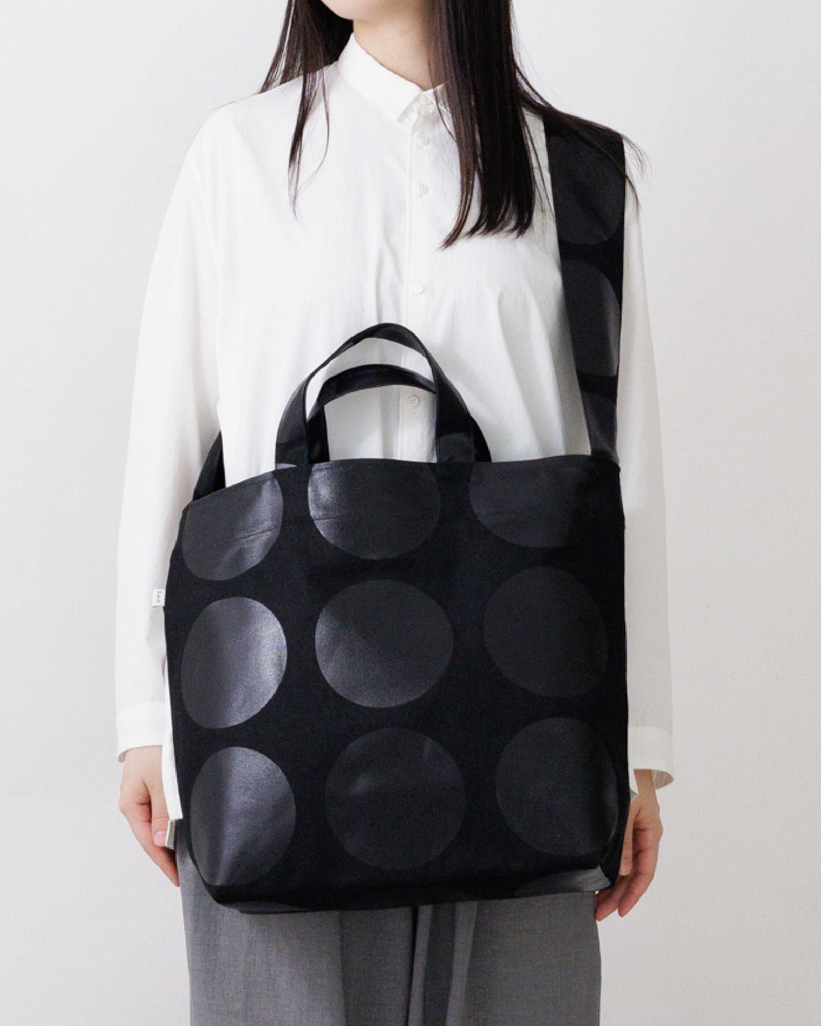 La+h / ラス 8号帆布ラージドットショルダー KOB-1 (black / black