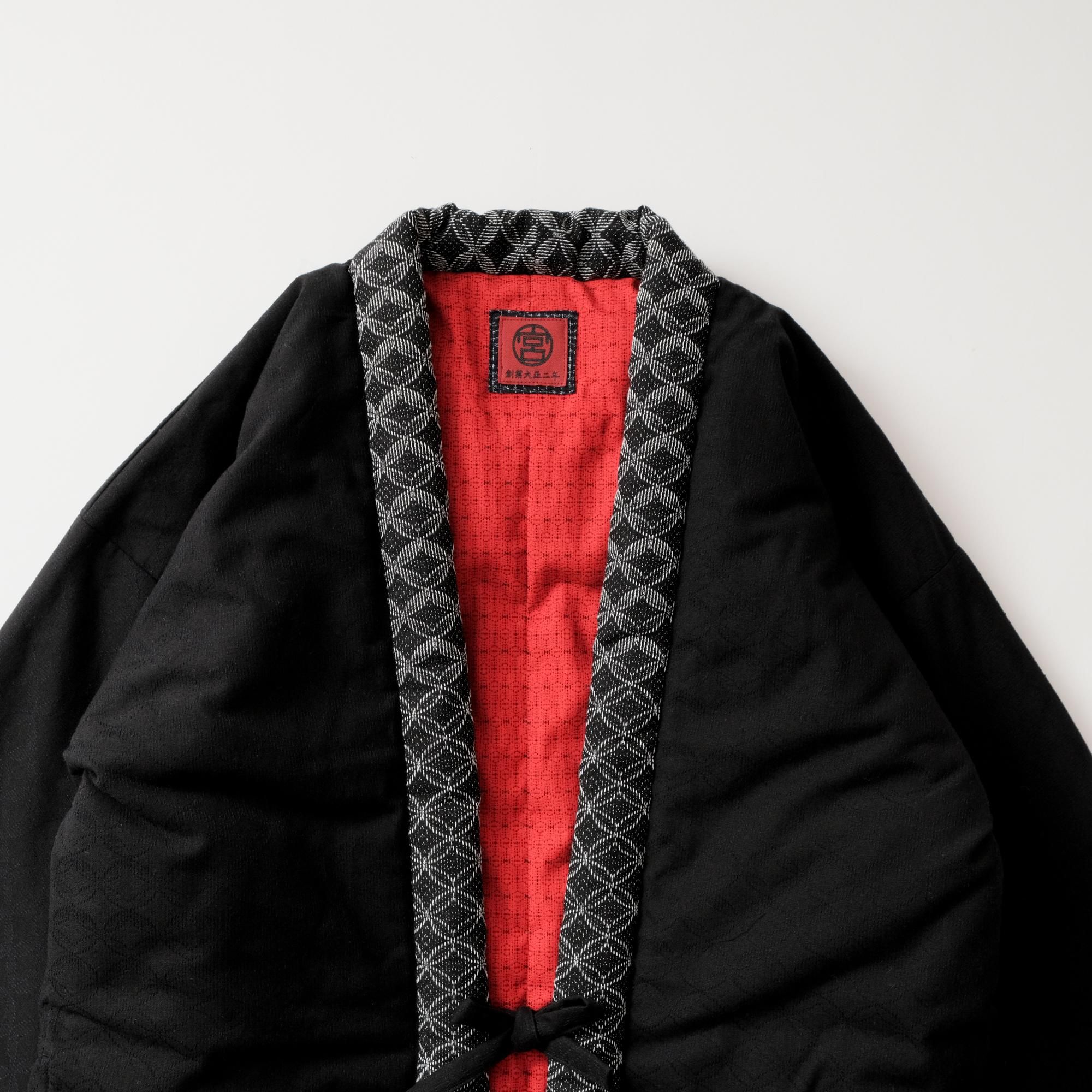 宮田織物 はんてん 半纏 [狐火袢天・黒] 男女兼用 - katakana