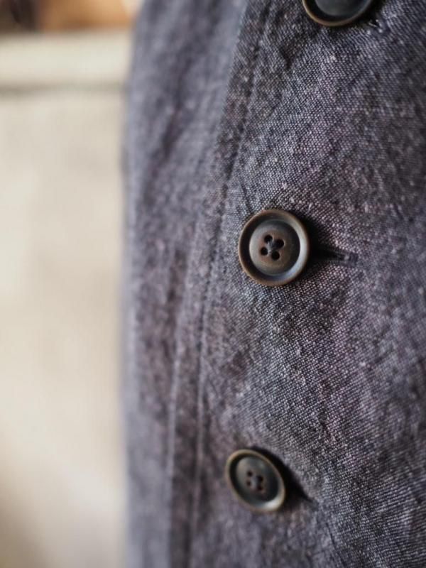 ラウンドカーディガンジャケット リラックス コットンリネン