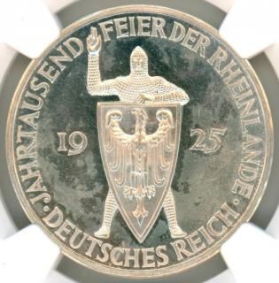 ラインラント統一千年 5ライヒスマルク銀貨 ドイツワイマール 1925年A