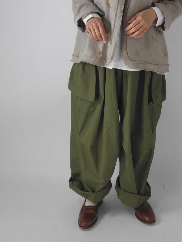 KAPITAL（キャピタル）高密度ツイル アオザイカーゴパンツ - バナナ