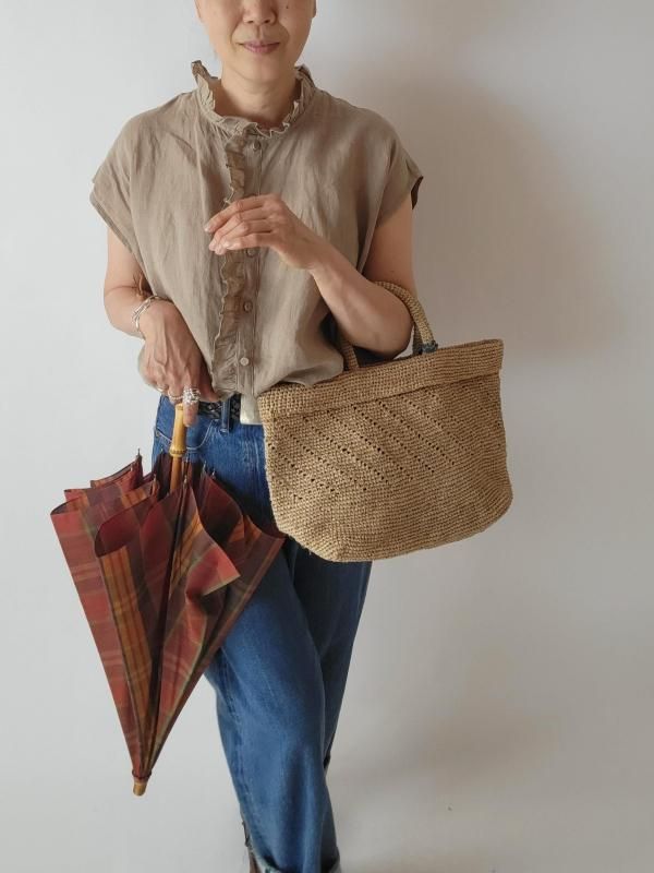 maison de soil（メゾンドソイル） ラフィアトートバッグ RAFFIA BAG